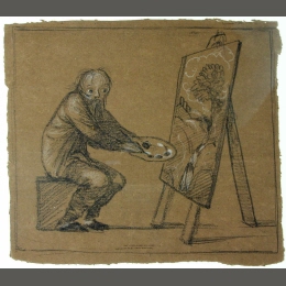 Burne-Jones at work: a self-caricature